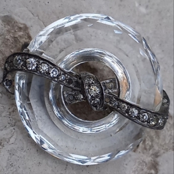 CINER STERLING SILVER Paste Stones Faceted Crystal Brooch Pin ANTIQUE - Picture 9 of 15